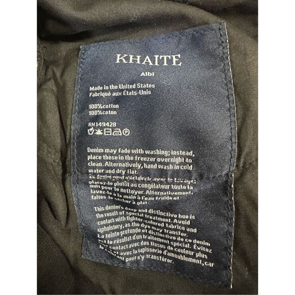NWT Khaite Zip Fly High Rise Straight Leg Albi Denim Jeans Presscot Size 28 $480 - Picture 10 of 12